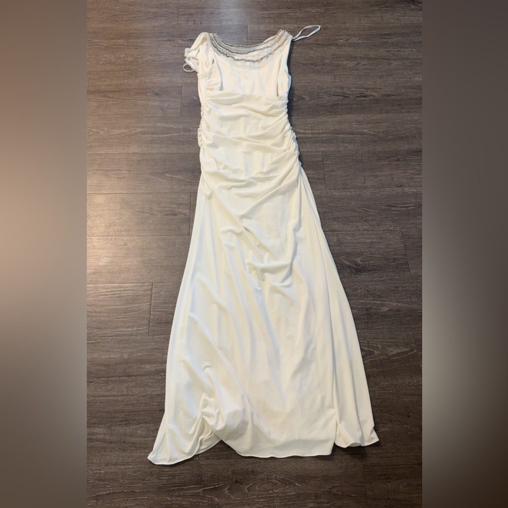 Cachet Strapless White Gown